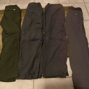 REI boys 10/12 grey pants- three are convertible pants.